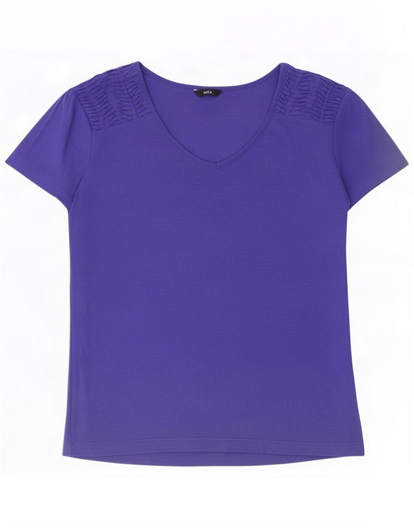 M&Co Γυναικείο T-Shirt Top UK 14 Large μπλε βαμβακερό