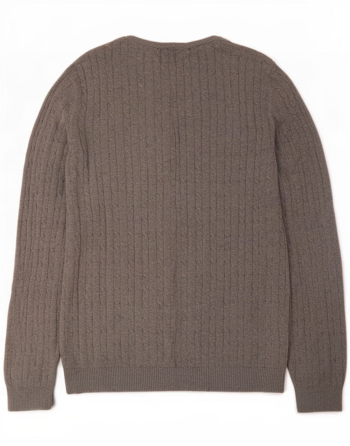 Jack & Jones Ανδρικό πουλόβερ με λαιμόκοψη μεσαίου γκρι βαμβακερό