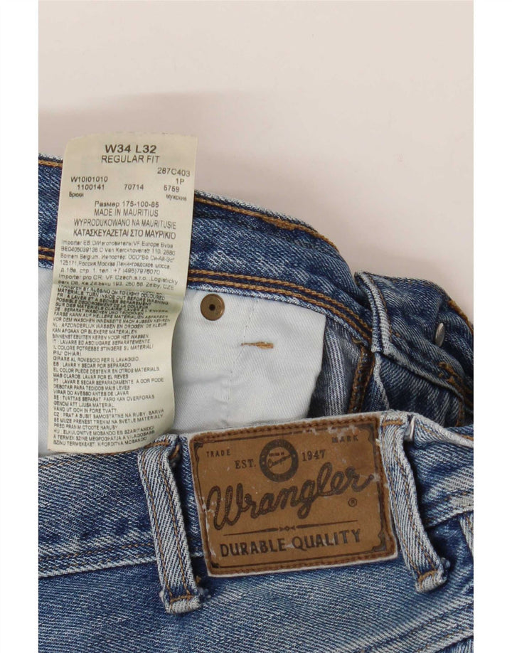 Ανδρικό τζιν ίσιο Wrangler Regular Fit W34 L32 Μπλε βαμβακερό