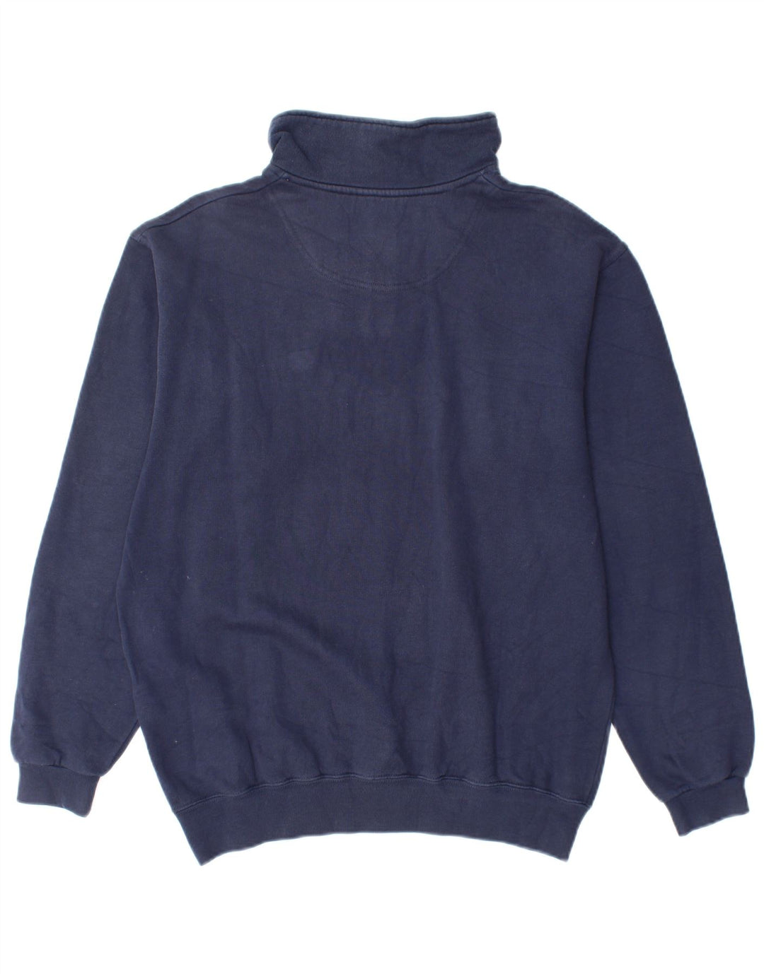 CHAMPION Mens Zip Neck Sweatshirt Jumper Medium Navy Blue Cotton
