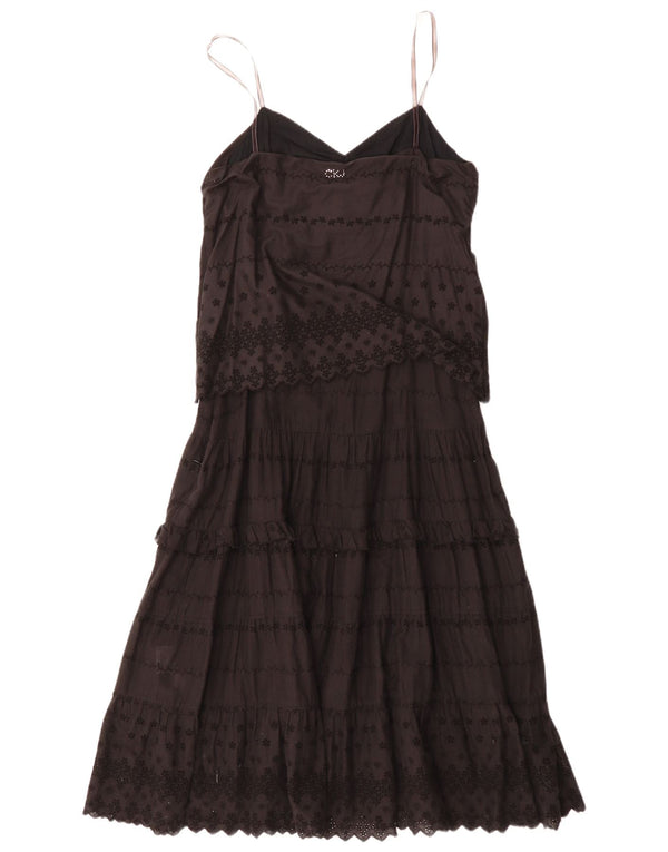 Calvin Klein Jeans Γυναικείο Αμάνικο Φόρεμα UK 12 μεσαίο μαύρο βαμβακερό