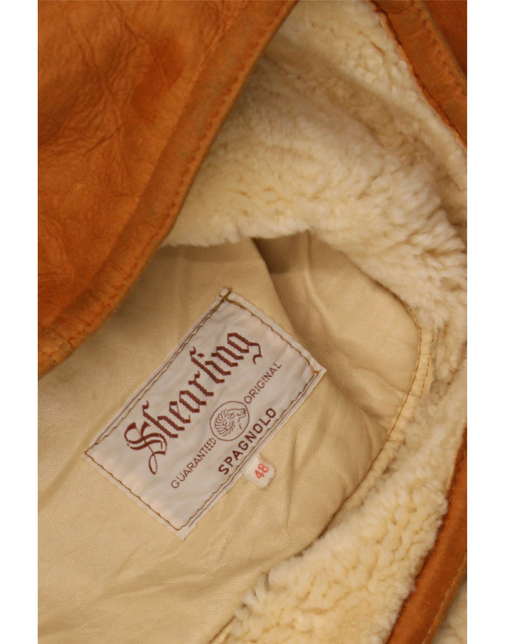 Vintage Ανδρικό Shearling Jacket IT 48 Medium Brown