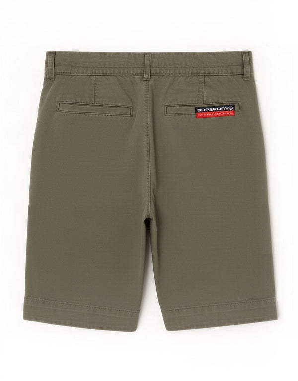 Ανδρικό σορτς Chino Superdry Medium W30 πράσινο βαμβακερό