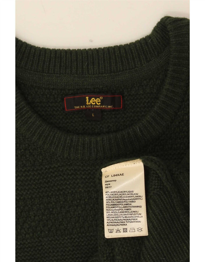 Πουλόβερ Lee Mens Crew Neck Jumper Μεγάλο Πράσινο Ακρυλικό