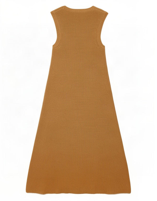 Zara Γυναικείο Αμάνικο Maxi Jumper Φόρεμα UK 14 Μεγάλο Μπεζ Ακρυλικό
