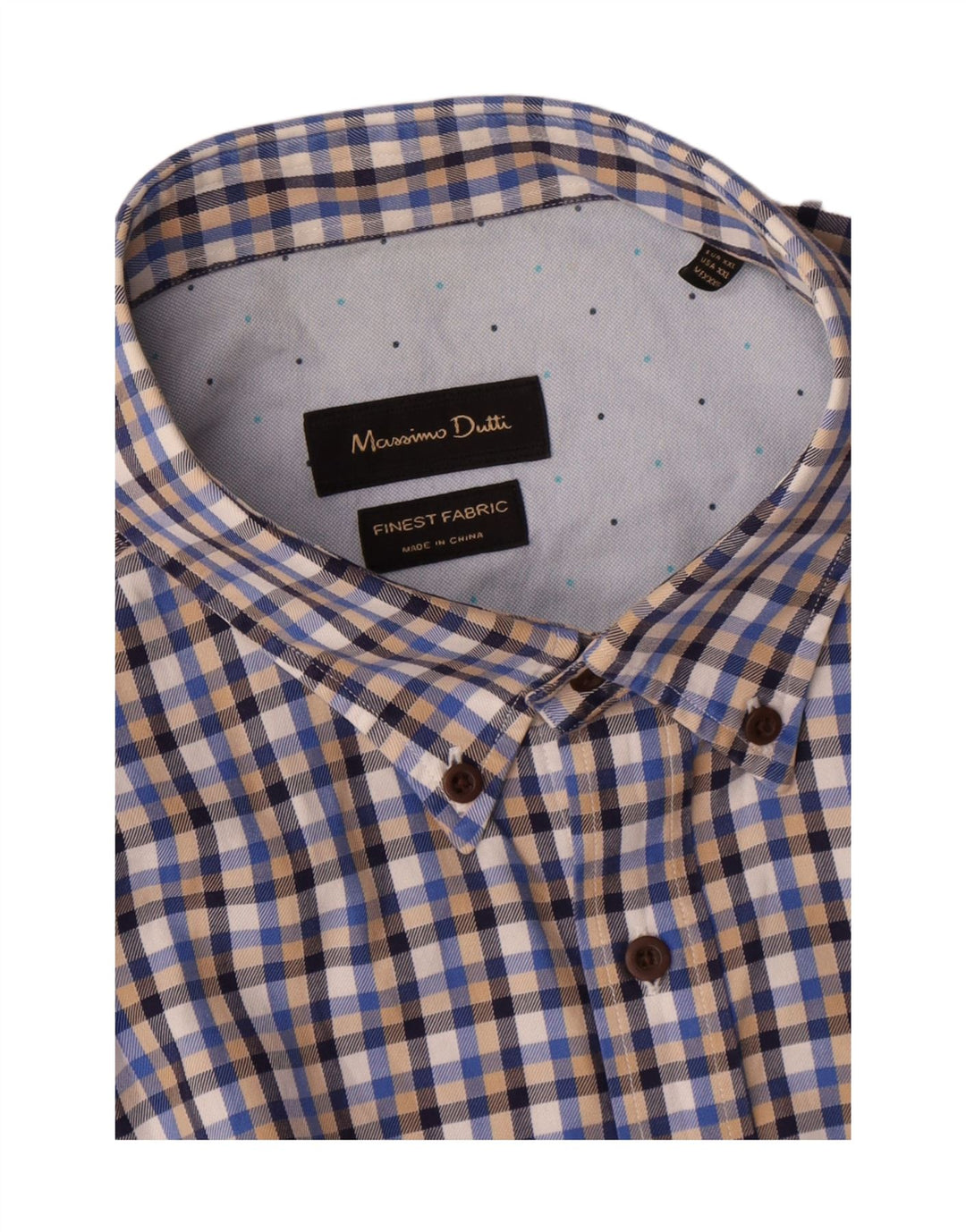 Ανδρικό πουκάμισο Massimo Dutti 2XL Blue Check