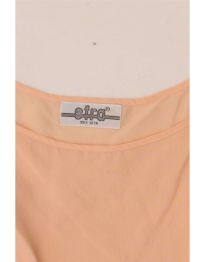 Vintage γυναικεία αμάνικη μπλούζα τοπ UK 12 Medium Pink Silk