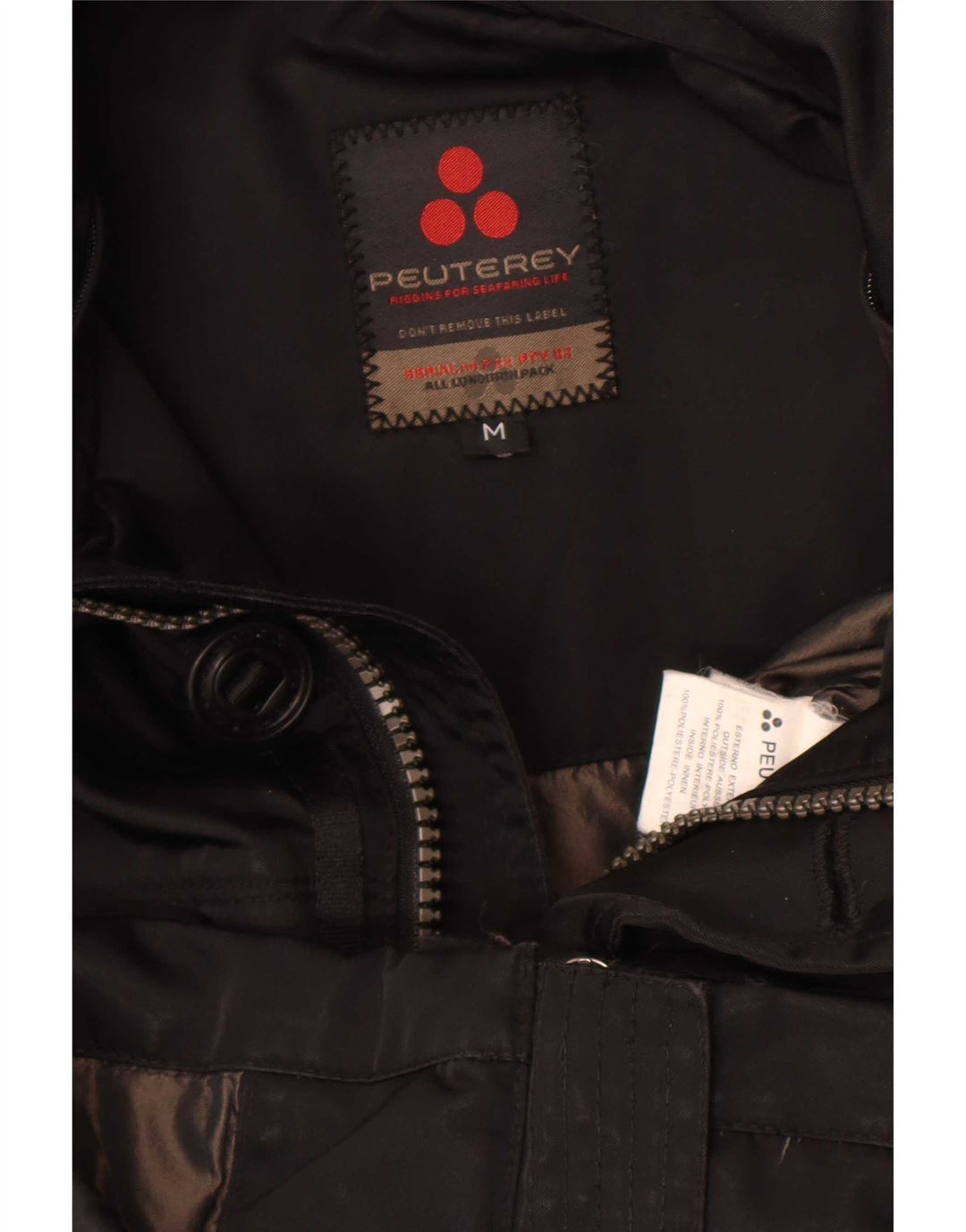 PEUTEREY Mens Utility Jacket UK 38 Medium Black Polyester