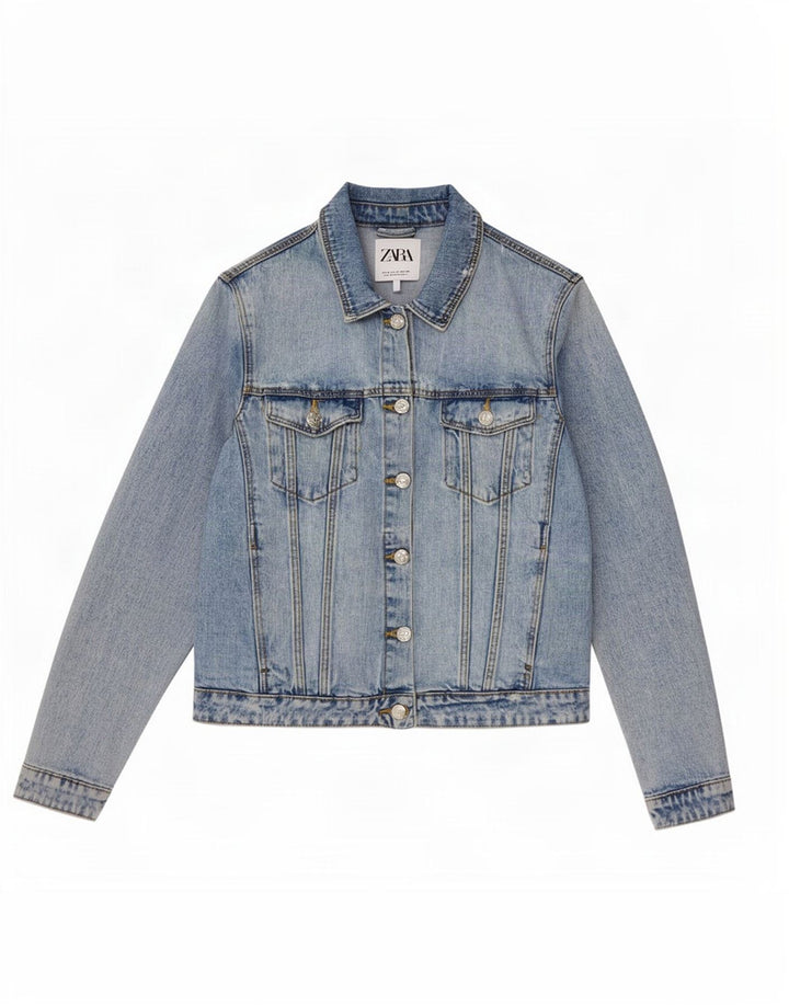 Zara Γυναικείο Τζιν Μπουφάν UK 10 Small Blue