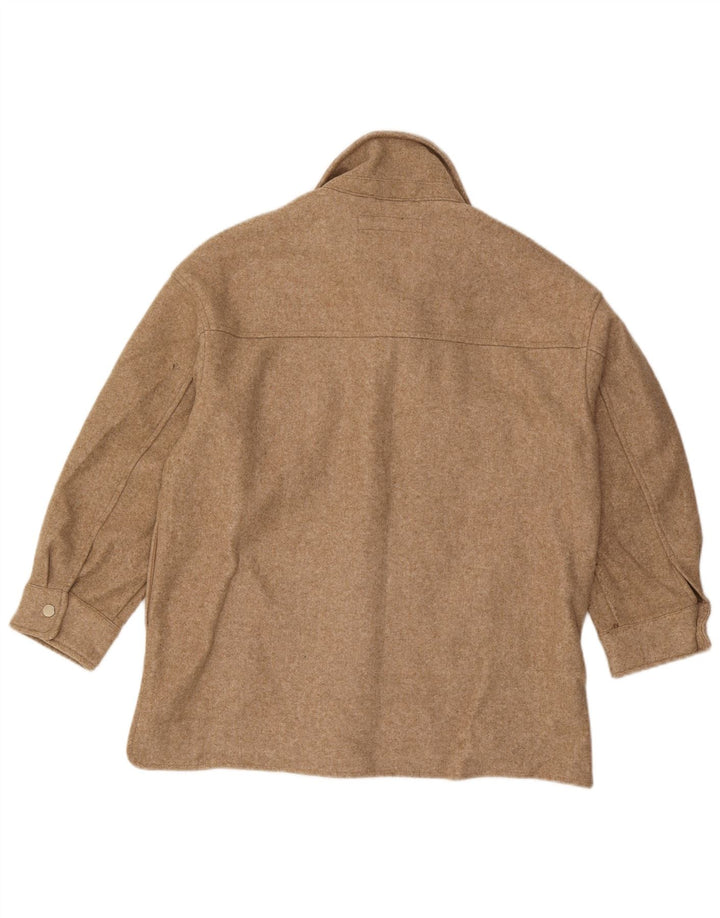 Zara Γυναικεία φανέλα Ξυλοκόπος UK 14 Medium Beige Polyester