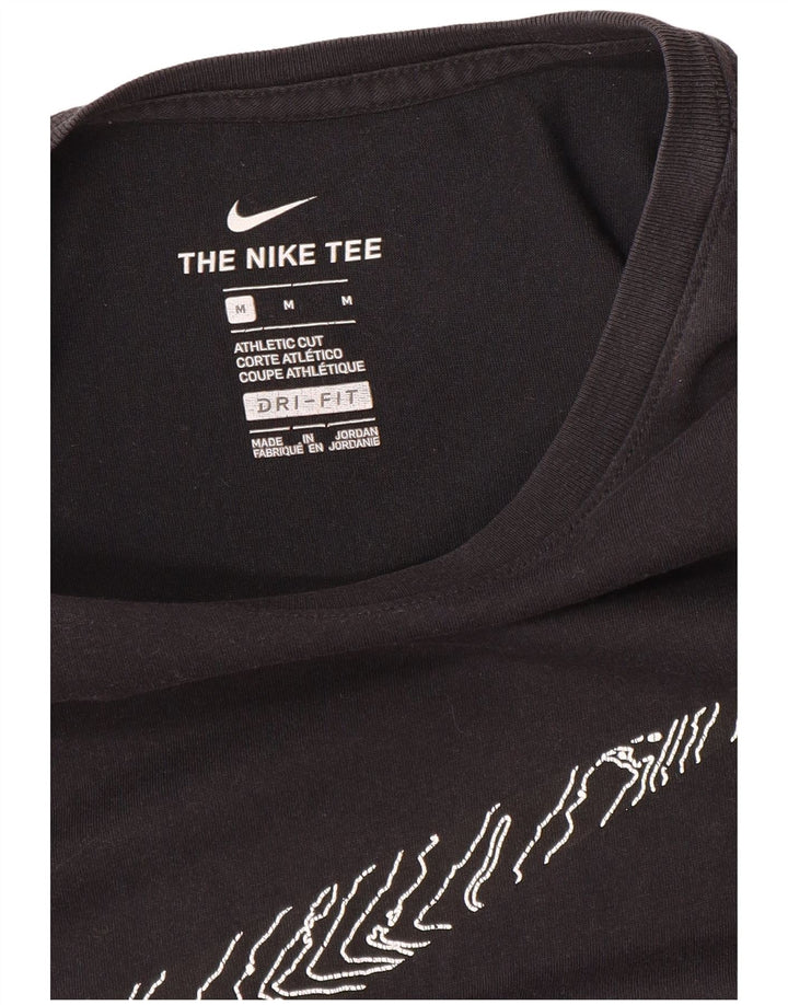 Ανδρικό μπλουζάκι NIKE με γραφικό αθλητικό κόψιμο, μεσαίο μαύρο