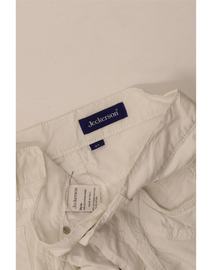JECKERSON Γυναικείο βερμούδα casual σορτς W31 μεσαίο λευκό βαμβακερό