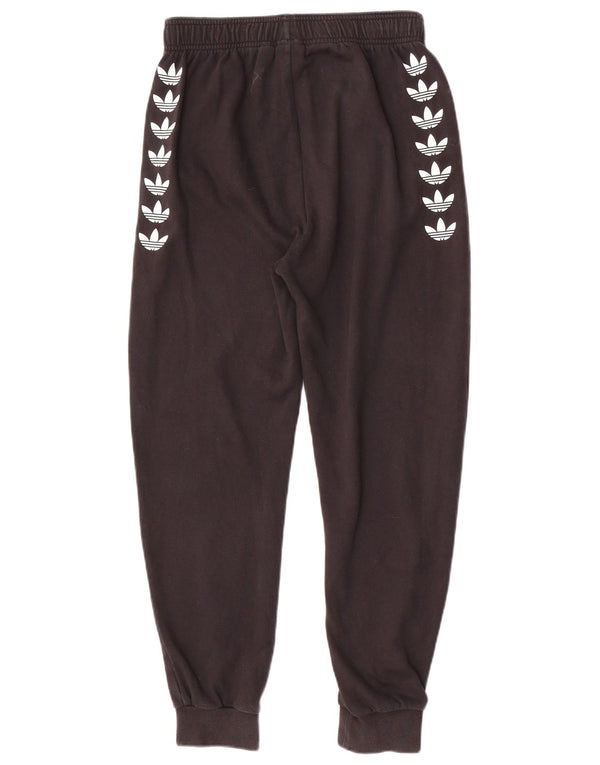Adidas Boys Tracksuit Trousers Joggers 13-14 ετών Μαύρο βαμβακερό