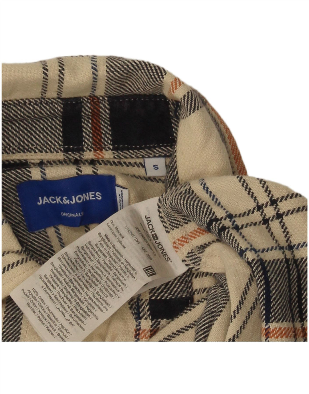 Jack & Jones Ανδρικό φανελένιο πουκάμισο με κανονική εφαρμογή, μικρό μπεζ βαμβακερό