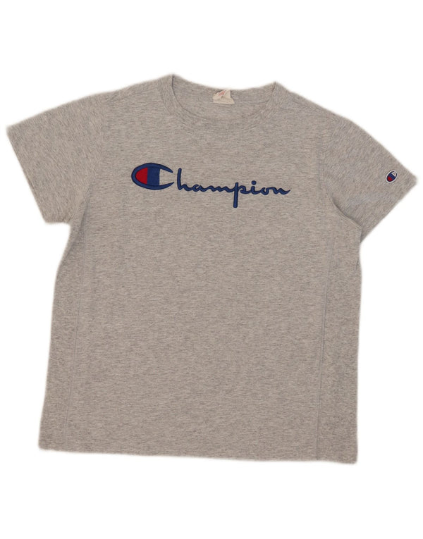Champion γυναικείο γραφικό μπλουζάκι UK 10 Small Grey Flecked Cotton