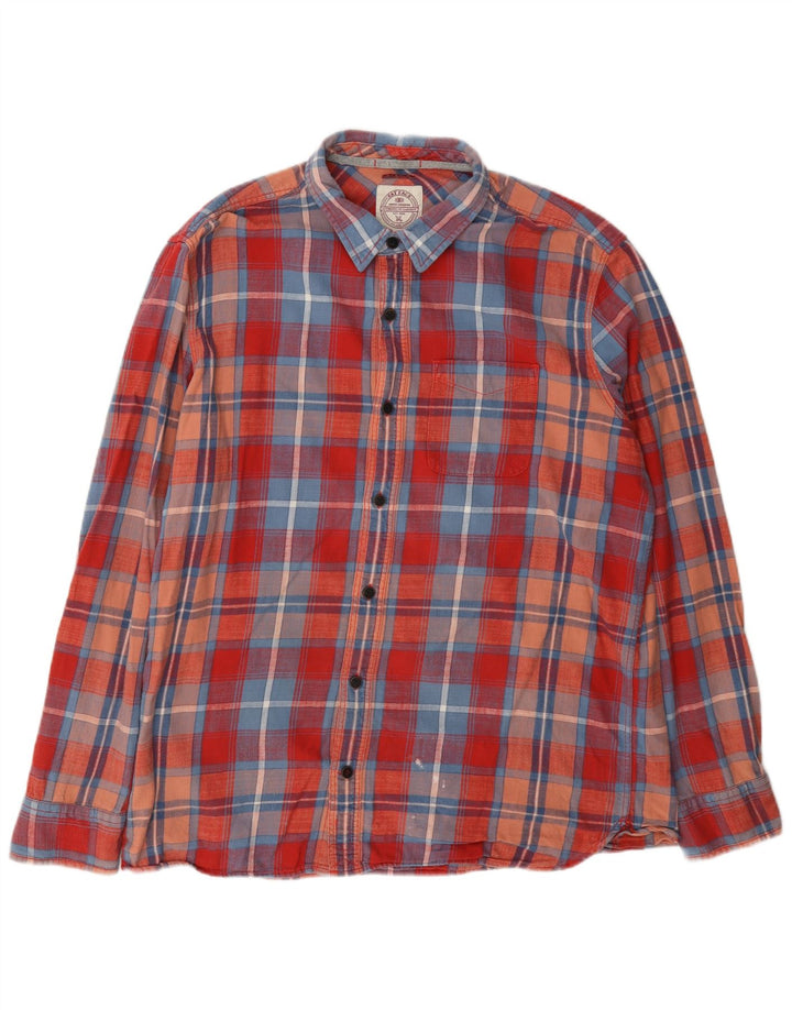 Ανδρικό φανελένιο πουκάμισο Fat Face XL Red Check Cotton