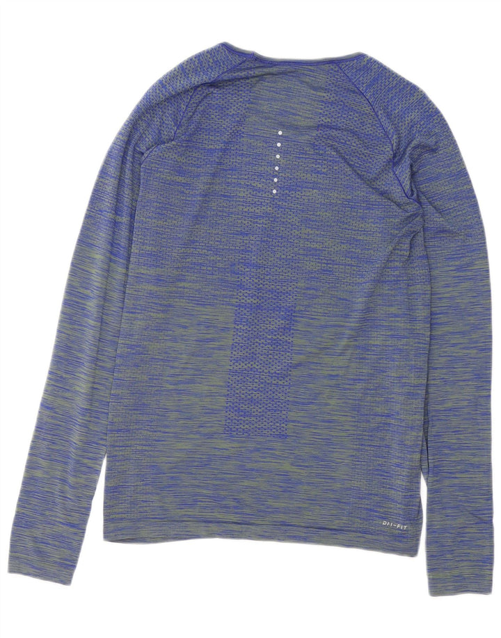 Nike γυναικείο Dri Fit Μακρυμάνικο UK 12 μεσαίο μπλε ριγέ