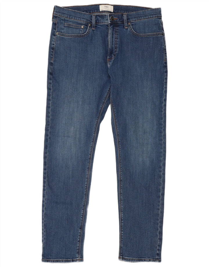 Ανδρικό Slim Jeans Marks & Spencer W34 L31 Blue Cotton