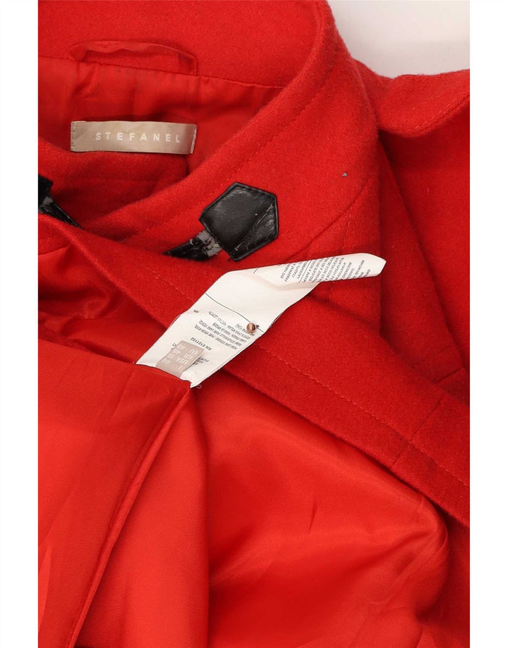 Stefanel Γυναικείο μπουφάν Duffle με κουκούλα IT 48 XL Red Virgin Wool
