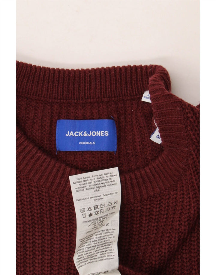 Jack & Jones Ανδρικό πουλόβερ με λαιμόκοψη μεσαίου μπορντό ακρυλικό