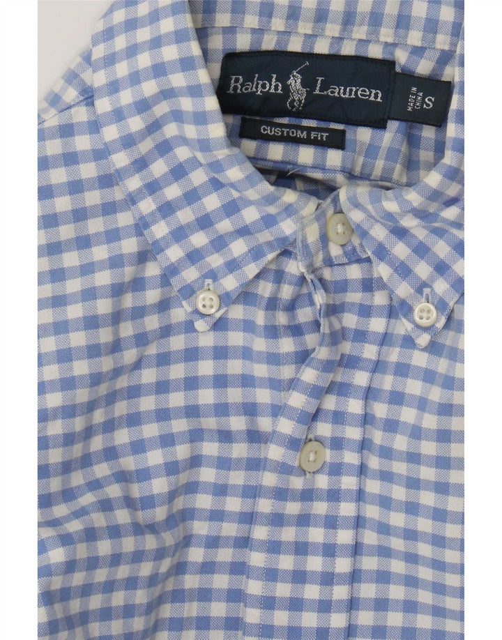 Ανδρικό πουκάμισο Ralph Lauren με προσαρμοσμένη εφαρμογή, μικρό μπλε βαμβακερό Gingham