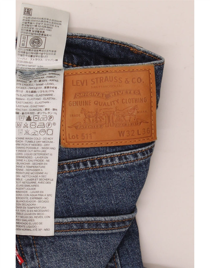 Levi's Mens 511 Slim Jeans W32 L36 Blue Cotton