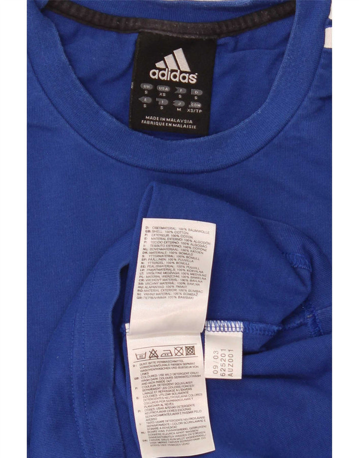 Ανδρικό γραφικό τοπ Adidas μακρυμάνικο μικρό μπλε βαμβακερό