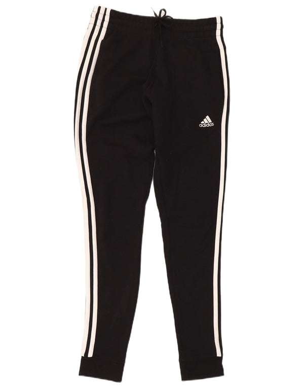 Γυναικεία αθλητική φόρμα ADIDAS Παντελόνι Joggers UK 4/6 XS Μαύρο βαμβακερό