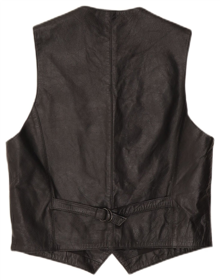 Vintage Ανδρικό Δερμάτινο Γιλέκο IT 50 Medium Μαύρο