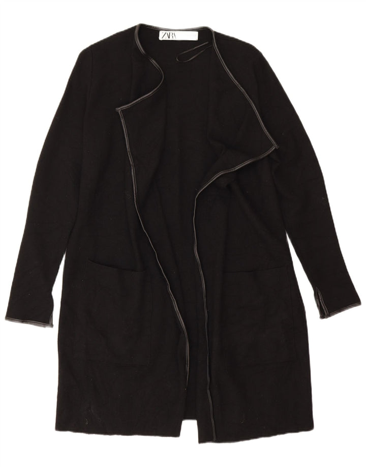 Zara Γυναικείο Ανοιχτό Πανωφόρι UK 12 Medium Black Viscose