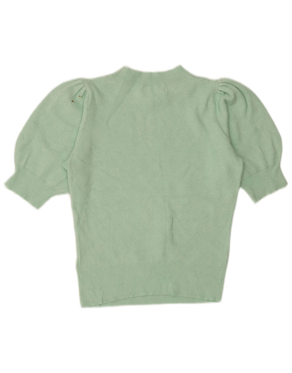 Marks & Spencer Womens Crop Turtle Neck Jumper Sweater UK 10 Small Green
