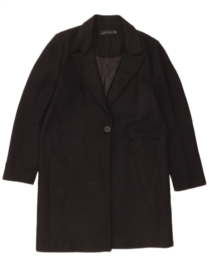 Zara Γυναικείο Παλτό UK 18 XL Μαύρο Μάλλινο