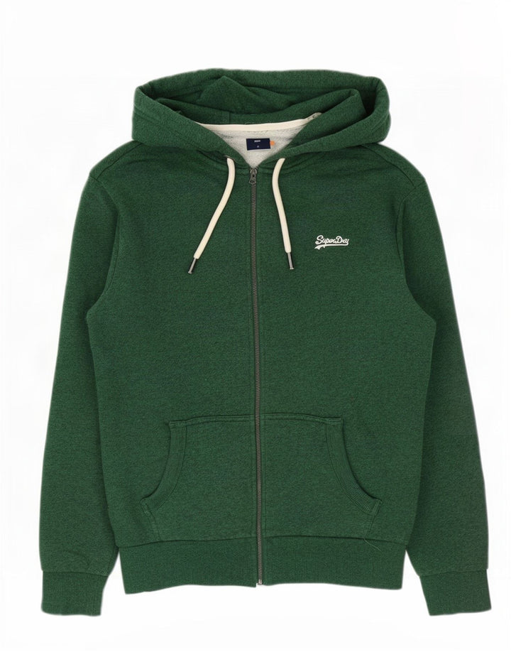 Ανδρικό πουλόβερ με κουκούλα με φερμουάρ Superdry Βαμβακερό μεσαίο πράσινο