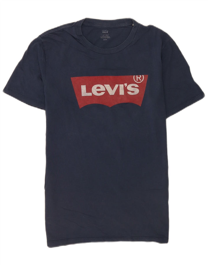 Ανδρικό γραφικό μπλουζάκι Levi's Small Navy Blue από βαμβάκι