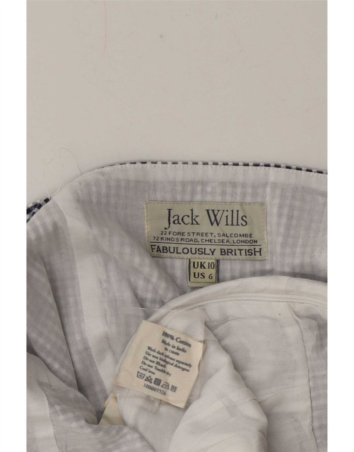 Jack Wills γυναικεία αμάνικη κανονική φόρμα UK 10 Small Blue Check Cotton