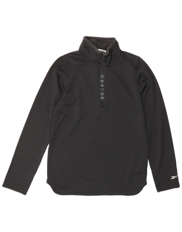 Ανδρική φόρμα REEBOK με γραφικό πουλόβερ με φερμουάρ πάνω από μικρό μαύρο πολυεστέρα