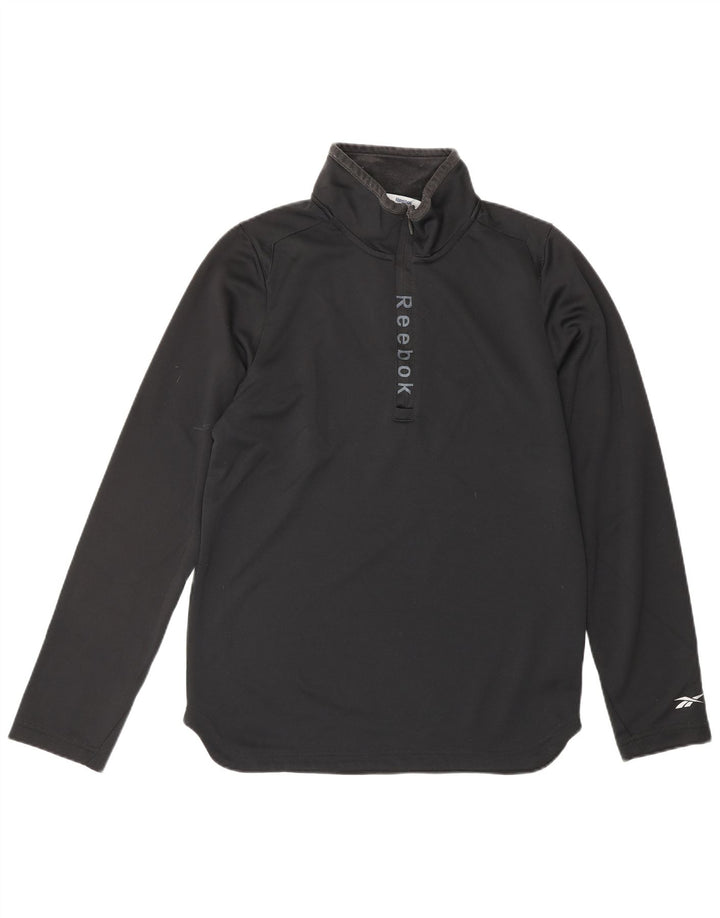 Ανδρική φόρμα REEBOK με γραφικό πουλόβερ με φερμουάρ πάνω από μικρό μαύρο πολυεστέρα