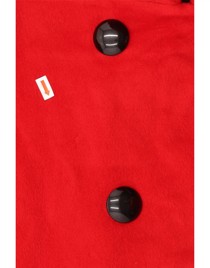 Jaeger Γυναικείο Παλτό με διπλό στήθος UK 14 Large Red Angora