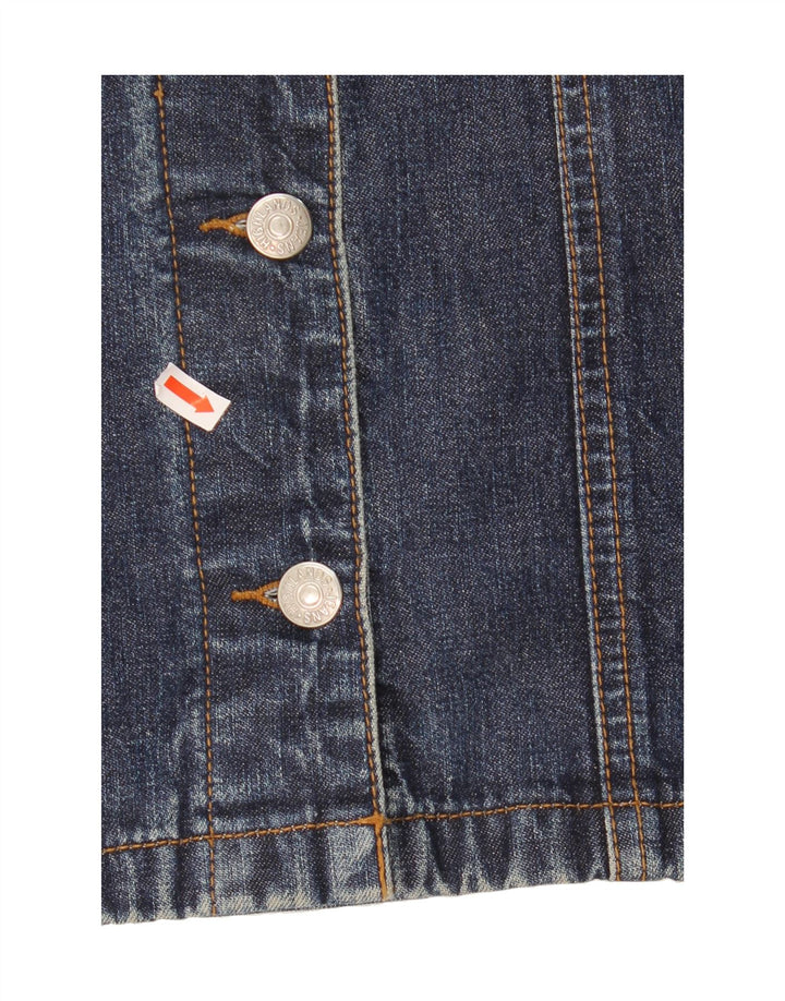HIGHLANDS Womens Denim Jacket UK 12 Medium Blue Cotton Vintage Highlands and Second-Hand Highlands from Messina Hembry 