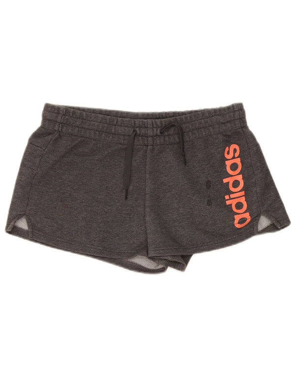 Γυναικείο γραφικό αθλητικό σορτς Adidas UK 8/10 Μικρό γκρι βαμβακερό