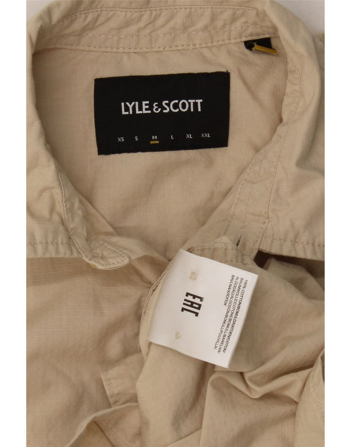 LYLE & SCOTT Mens Shirt Medium Beige Cotton Vintage Lyle & Scott and Second-Hand Lyle & Scott from Messina Hembry 