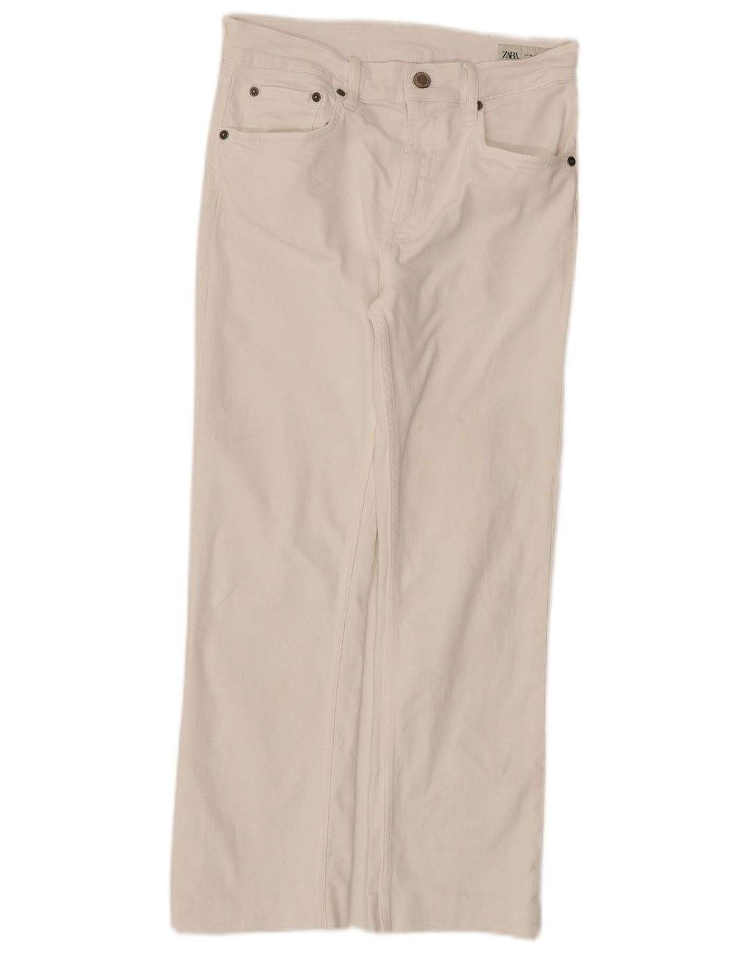Zara Γυναικείο Cropped Jeans EU 38 Small W28 L26 White