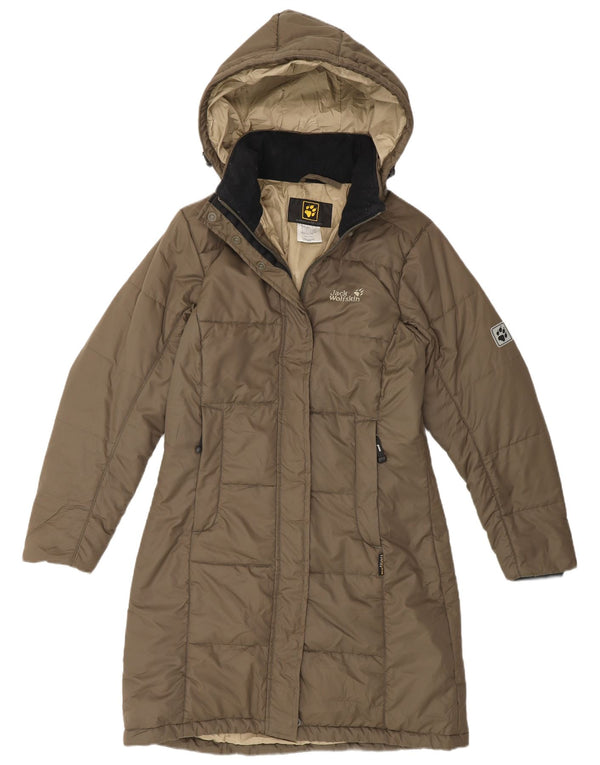 Jack Wolfskin Γυναικείο παλτό με κουκούλα UK 10 Small Khaki Polyester
