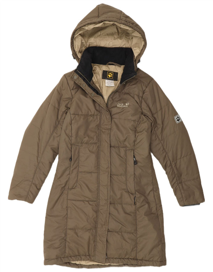 Jack Wolfskin Γυναικείο παλτό με κουκούλα UK 10 Small Khaki Polyester