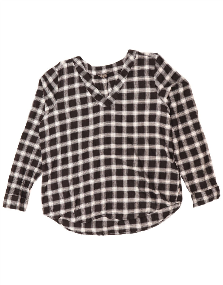 Eddie Bauer Γυναικείο πουλόβερ πουκάμισο UK 14 μεσαίο μαύρο βαμβακερό