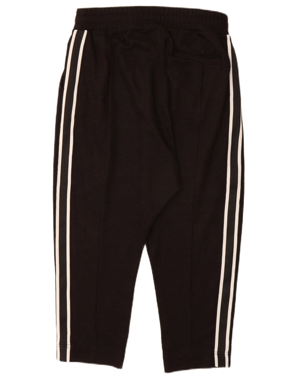 Zara Ανδρικό ίσιο παντελόνι Capri Μεγάλο W32 L20 Μαύρο Πολυεστέρα