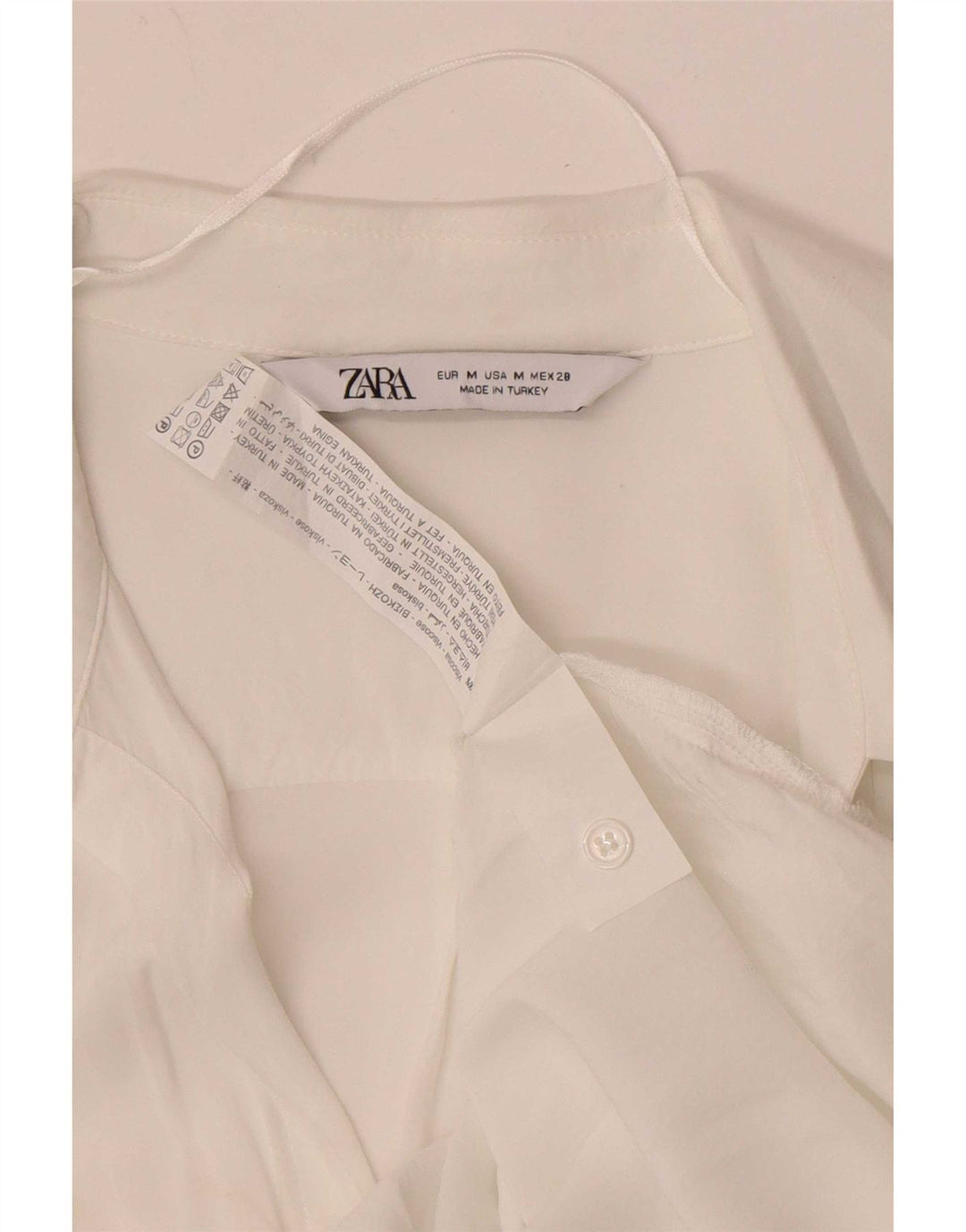 Zara γυναικείο πουκάμισο μπλούζα UK 12 μεσαία λευκή βισκόζη