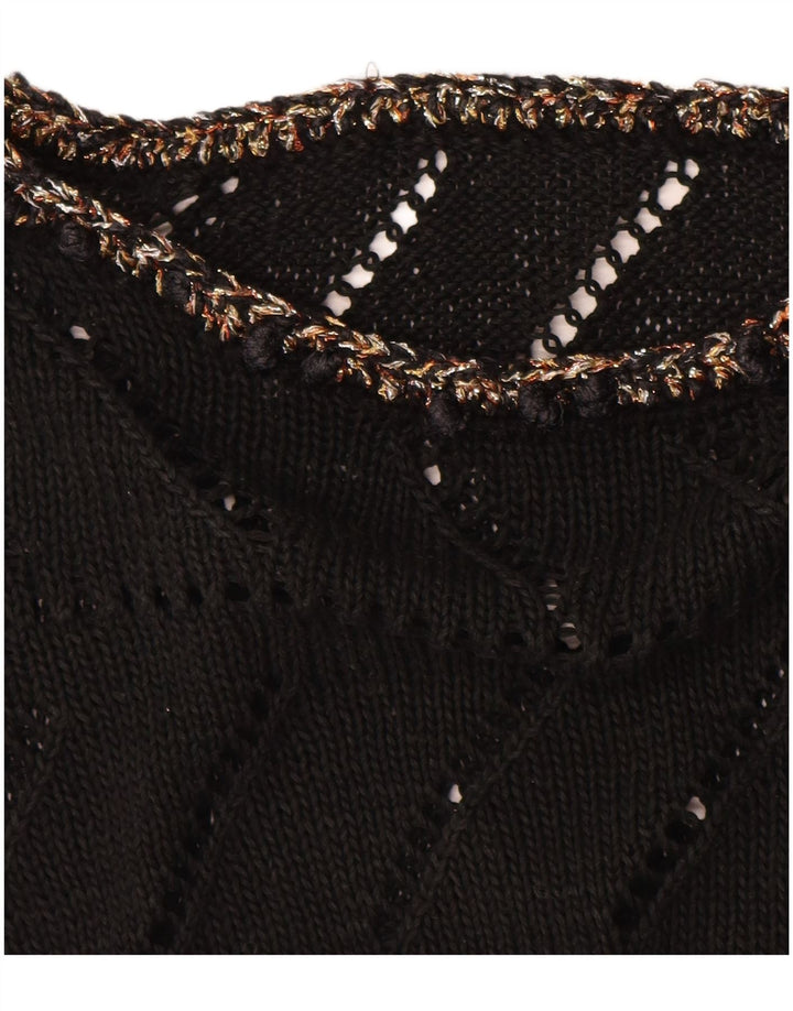 VINTAGE Γυναικείο πουλόβερ με λαιμόκαυστο UK 14 Medium Black