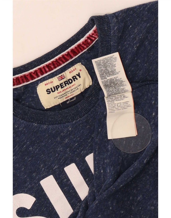 Ανδρικό γραφικό μπλουζάκι Superdry Top Small Navy Blue Flecked Polyester