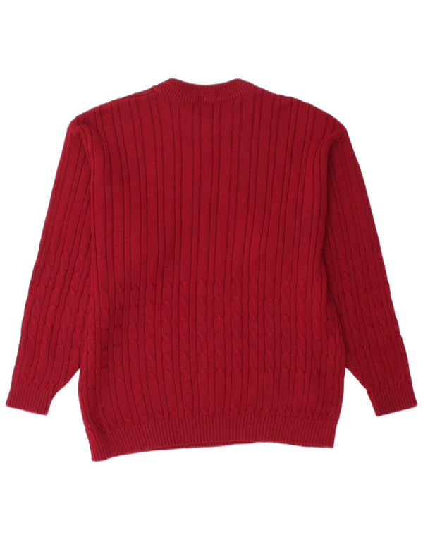 Ανδρικό πουλόβερ με λαιμόκοψη VINTAGE, μεσαίο βυσσινί